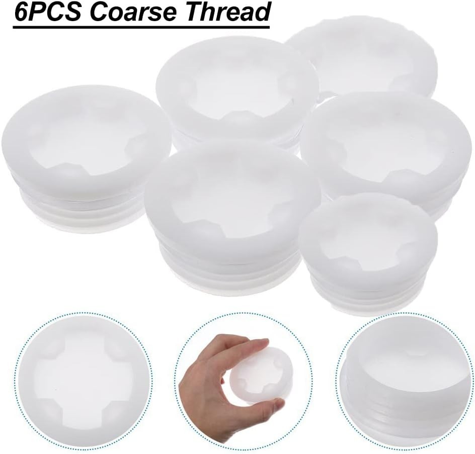 12Pcs 2 Drum Bung Caps Combo Fine & Coarse Thread with Gaskets for Poly Drums