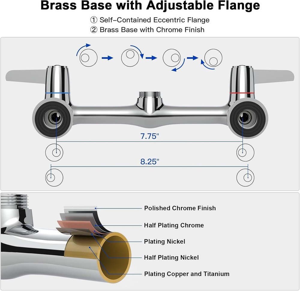 Wall Mount Kitchen Faucet Pre Rinse Sprayer