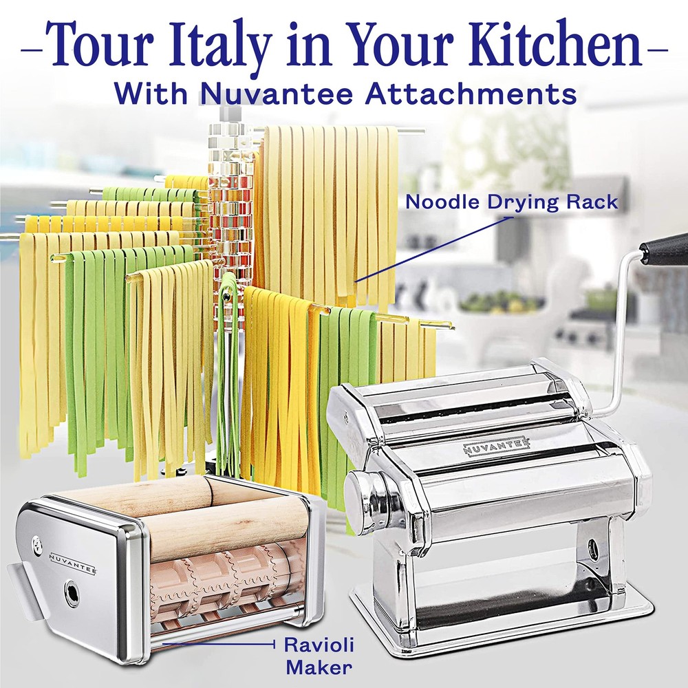 Pasta Maker with 7 Thickness Settings - 2-in-1 Noodle Roller and Cutter