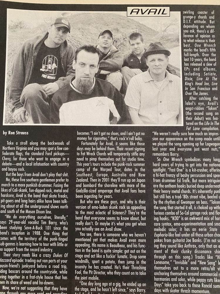 Avail, Full Page Vintage Clipping