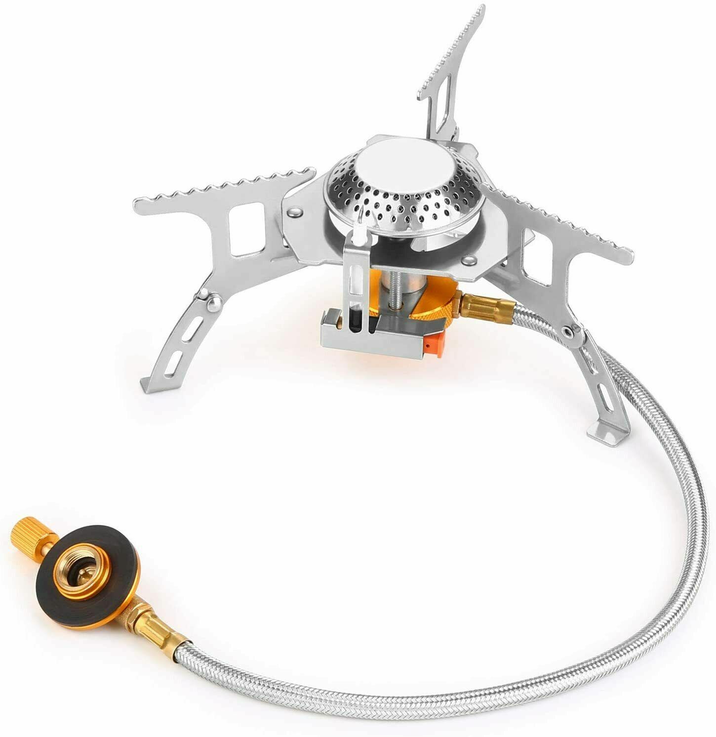 Butane Propane Burner Portable Gas Camping Stove w/Adapter Outdoor Hiking Picnic