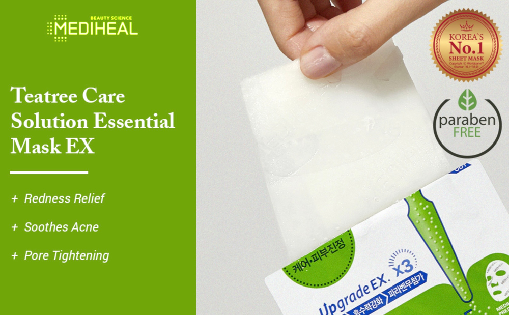 MEDIHEAL Tea Tree Essential Mask 10-Sheets. WITHOUT Box (Exp 2024/02)