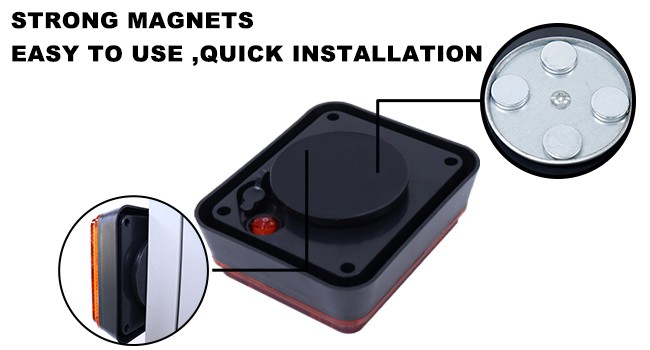 2PCS Wireless Magnetic Amber Strobe Emergency Kit | Rechargeable