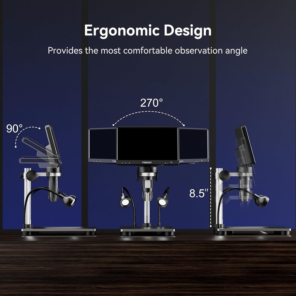 Explore Microscopic Wonders: DM9B 1200X LCD Microscope with Rotatable 7" Screen