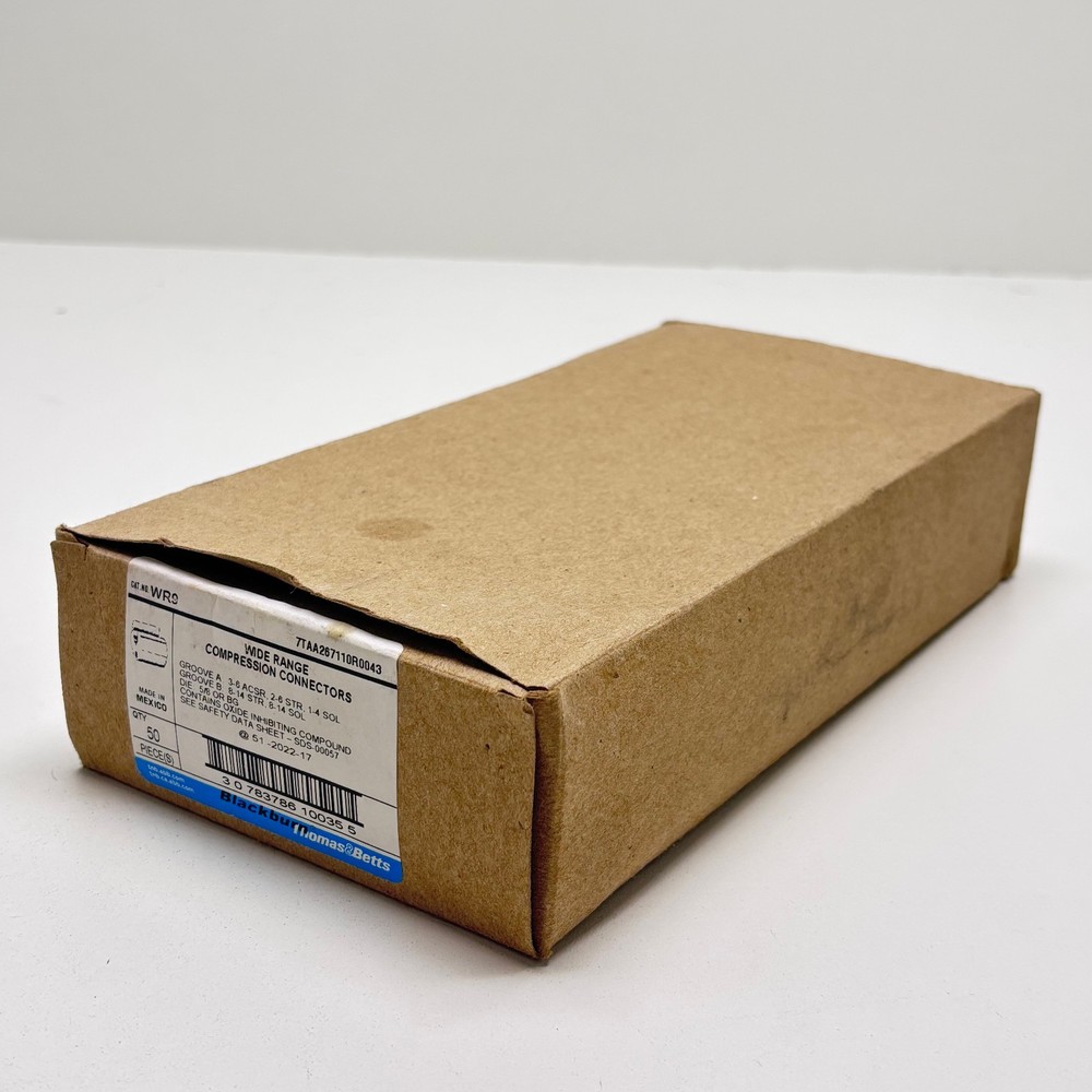 50-PACK ABB BLACKBURN WR9 WIDE RANGE COMPRESSION CONNECTORS H-TAP