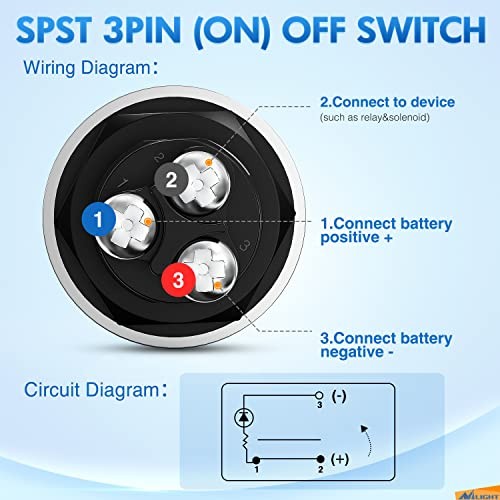 Start Engine Button 12V DC 50A SPST on Off Momentary Red Start Engine Button