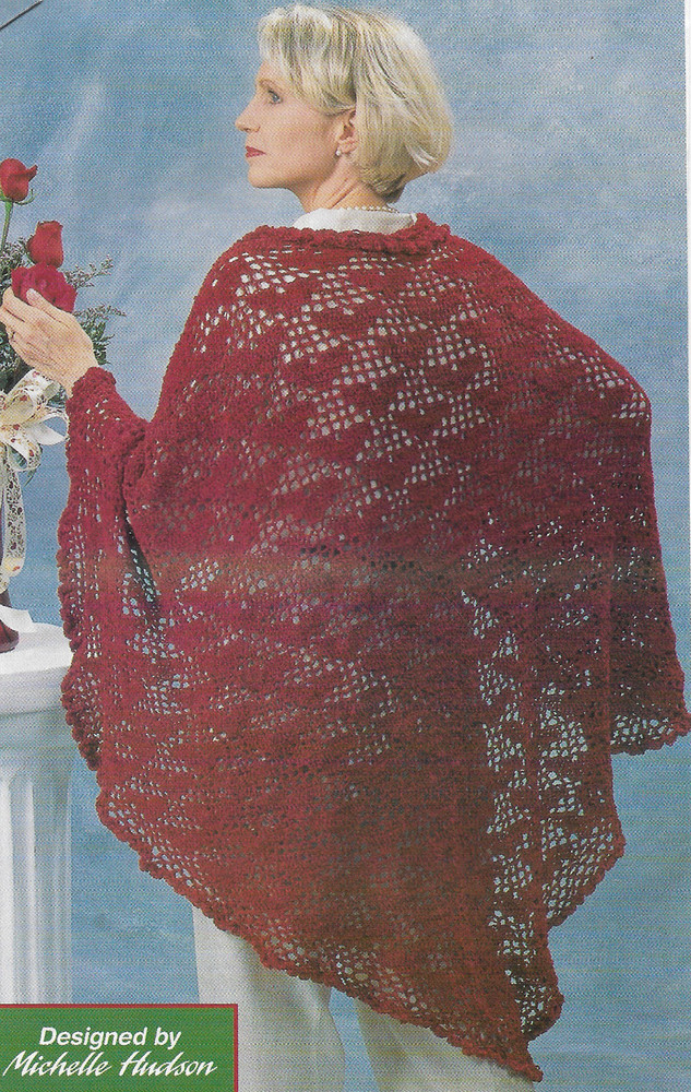 Lady's Chenille Shawl crochet pattern instructions