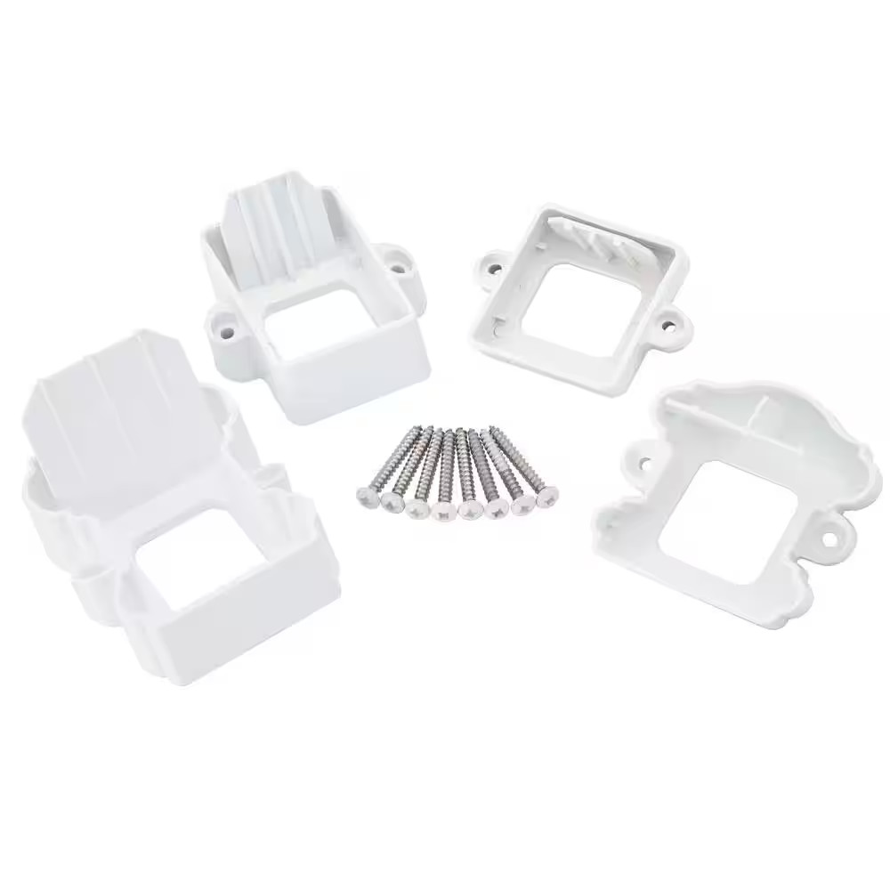 Armorguard Classic White Plastic Stair Rail Hardware Kit