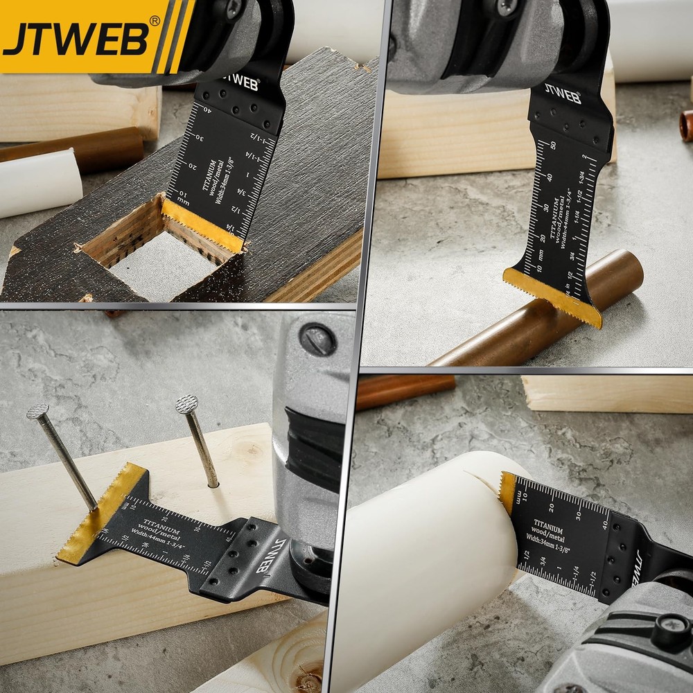 JTWEB 30PCS Titanium Oscillating Saw Blades Metal Cutting, Multitool