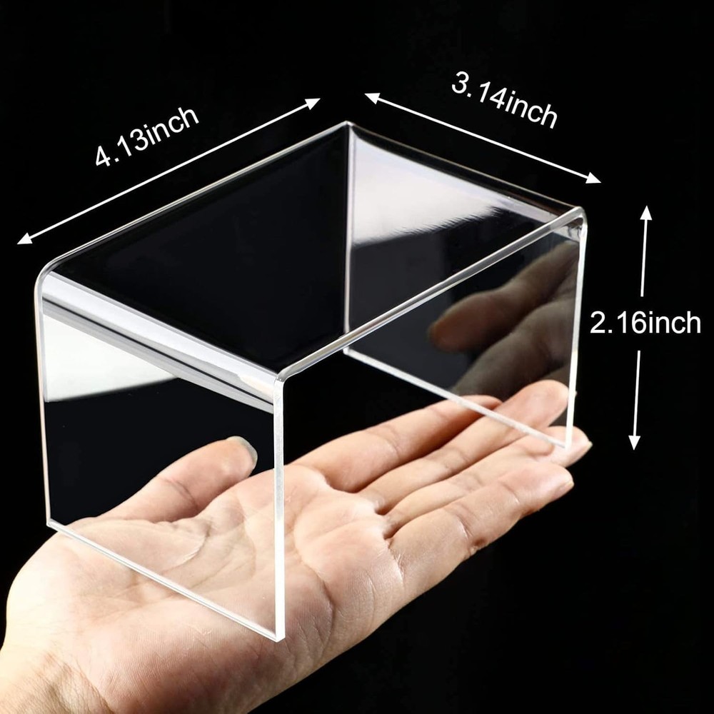 Acrylic Display Riser Set - 2 Elegant Sets with 3 Size Options for Showcases