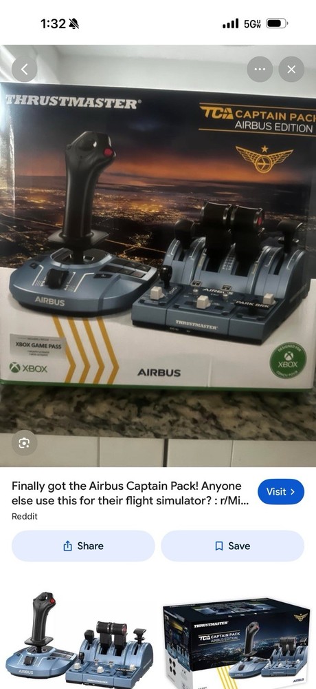 Thrustmaster TCA Captain Pack X Airbus Edition Joystick Throttle USB Simulation