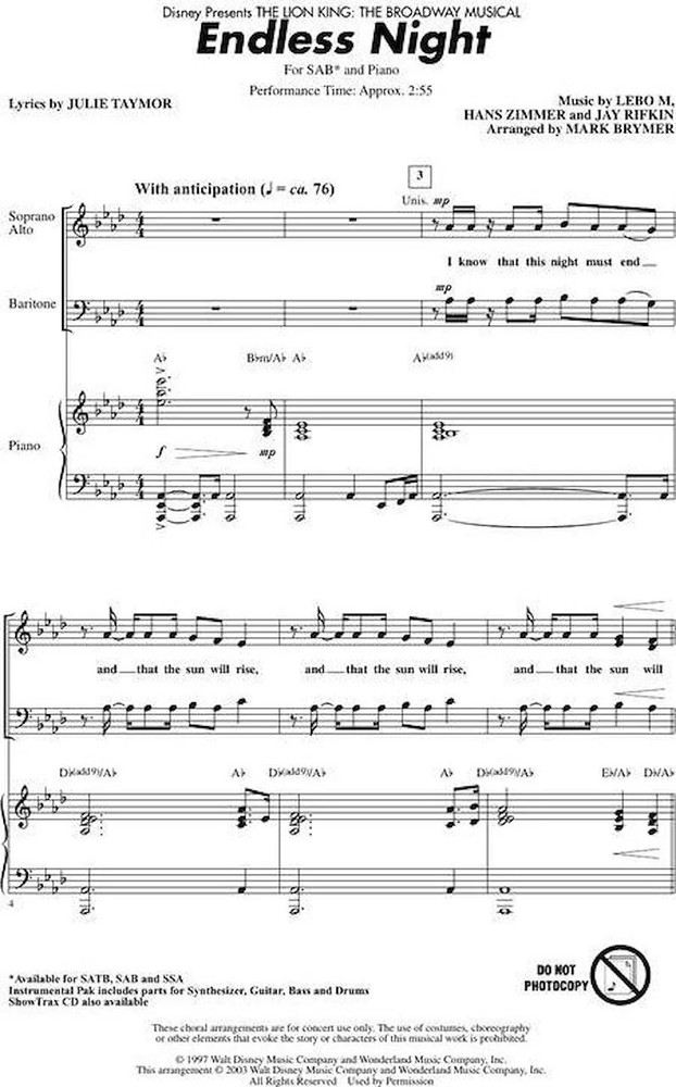 Endless Night (from The Lion King: Broadway)