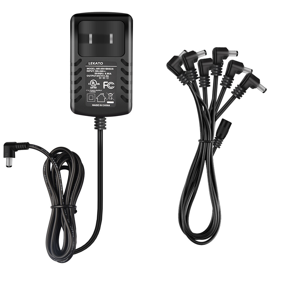 LEKATO 6 Way Daisy Chain Cable Adapter Guitar Effect Power Adapter Supply