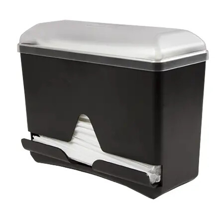 San Jamar ST250 Single Sided Black Plastic Straw Dispenser