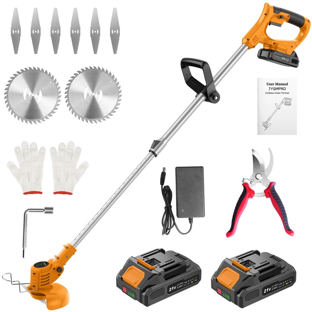 21V String Trimmer Cordless - Battery Powered Weed Wacker, 2 X 2.0Ah Battery ...