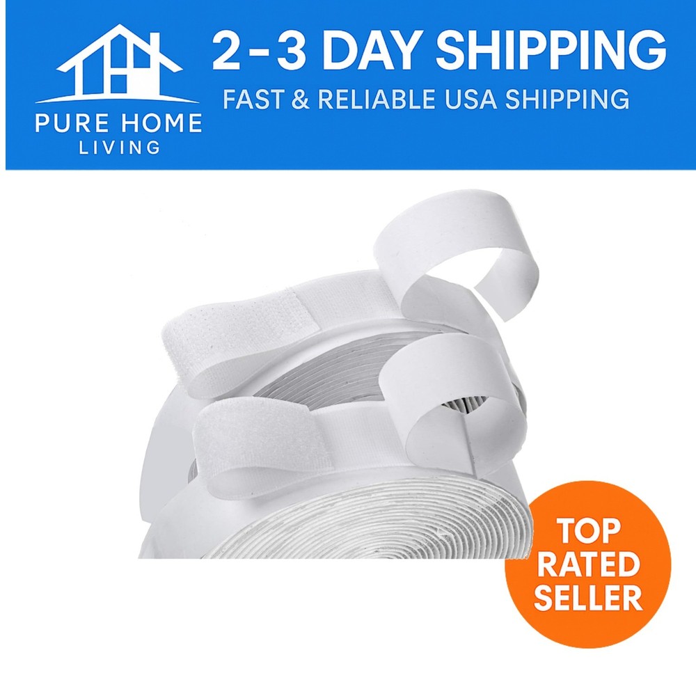 16ft Nylon Hook and Loop Tape with Strong Adhesive - 0.75 Inch Width