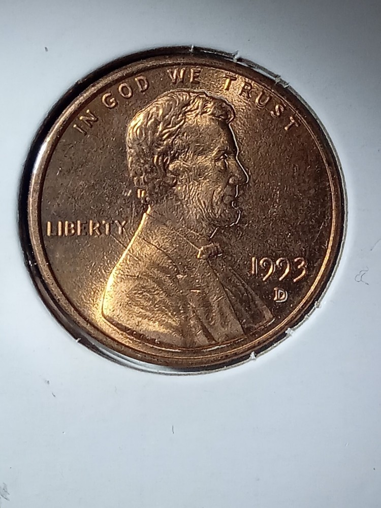 Beautiful 1993 Denver Lincoln Cent With Obverse Spear