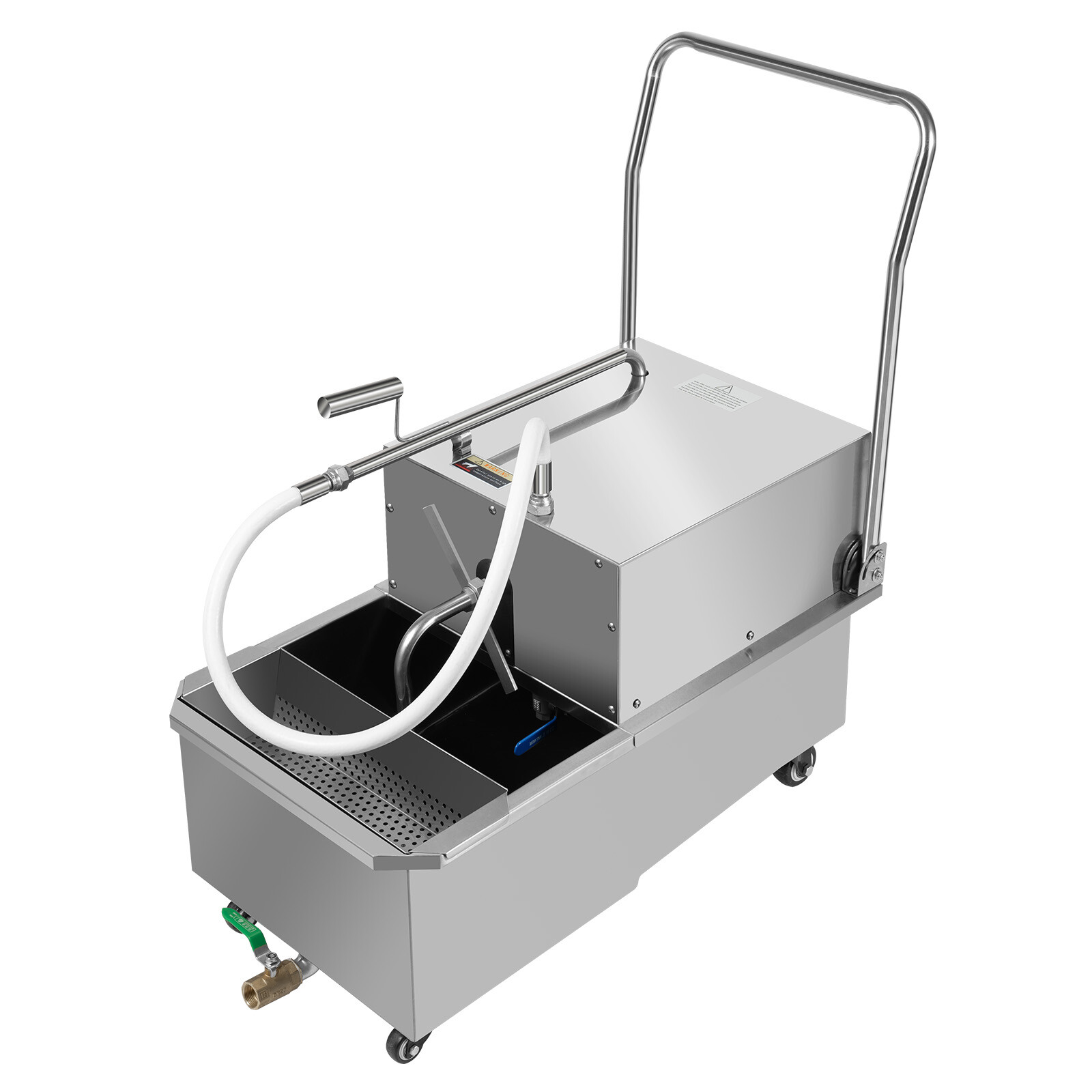 550W Mobile Deep Fryer Filter 55L Commercial Frying Oil Filter System Machine