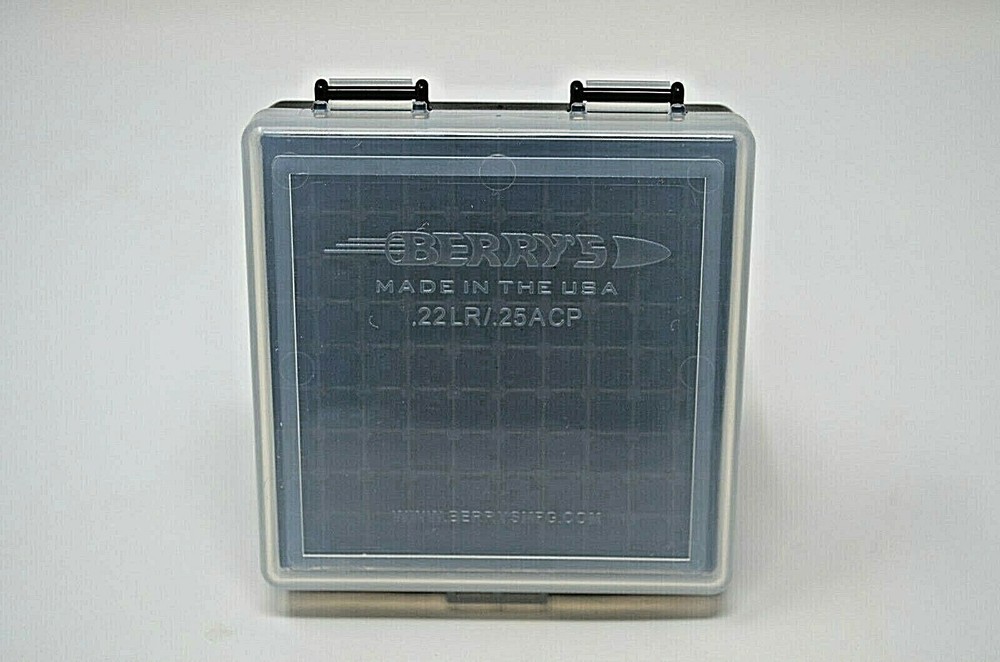 22 lr Ammo Box / Case / Storage (5 PACK) Capacity 100 / CLEAR TOP - BLACK BOTTOM