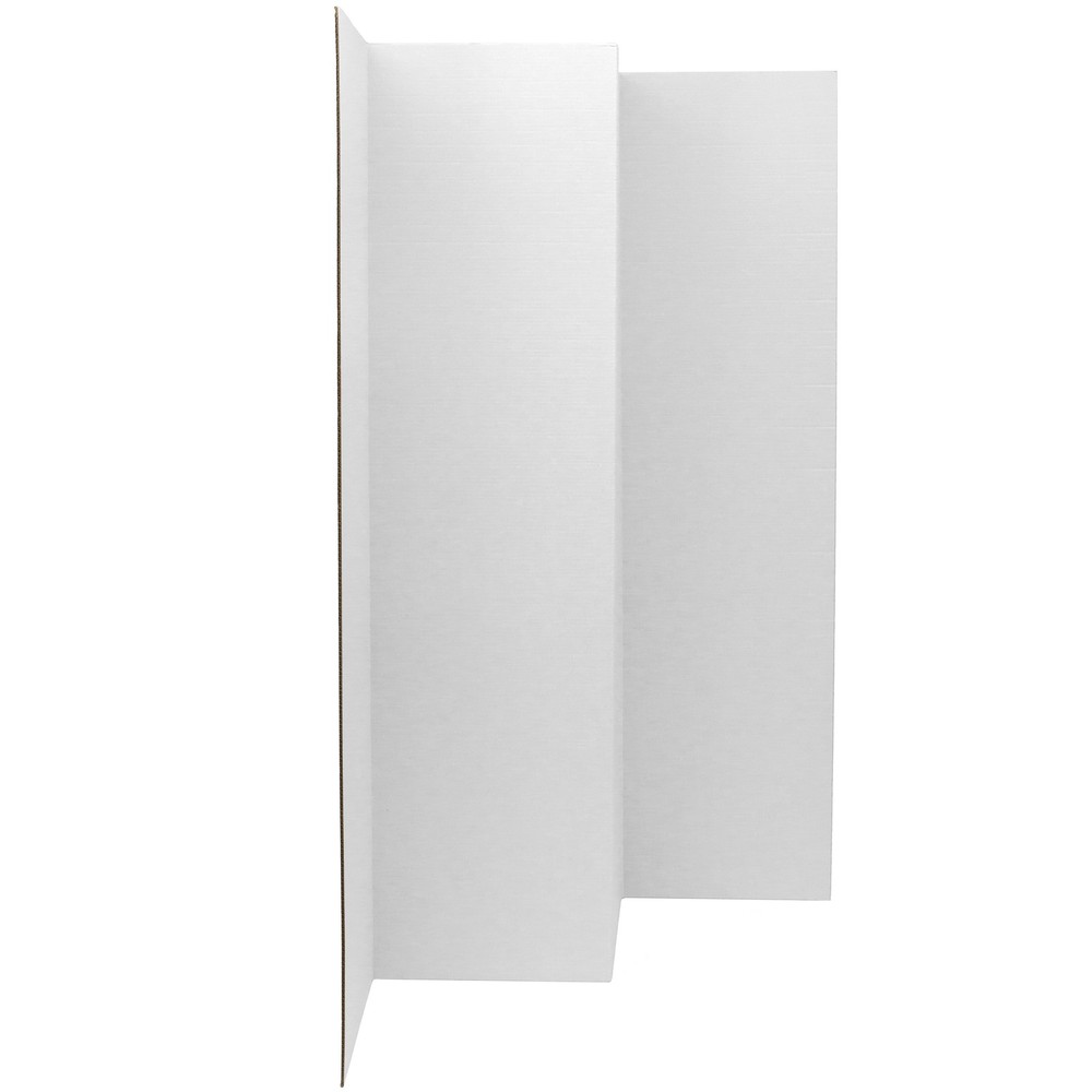 6 ft. Tall White Temporary Cardboard Folding Screen - 4 Panel