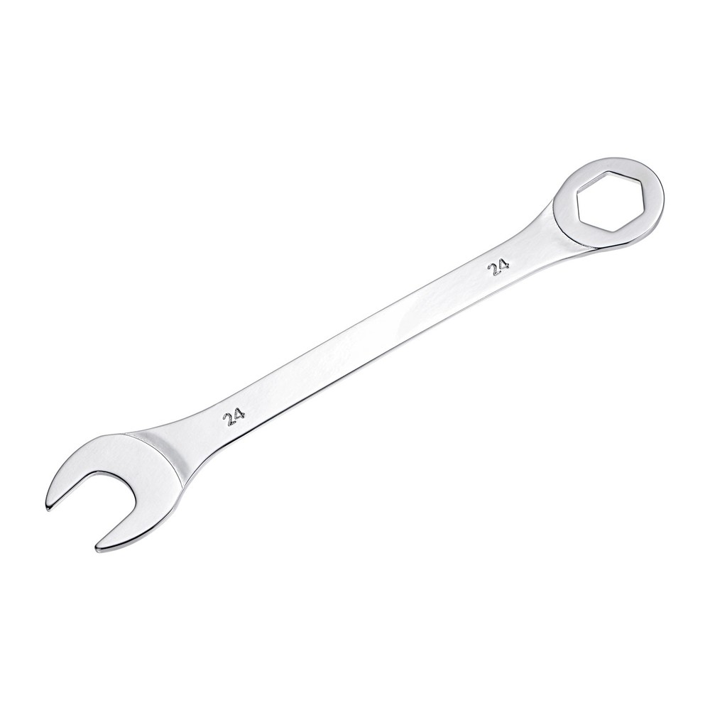 Thin Combination Wrench with Offset 6-Point End and Angled Open End Metric 24mm