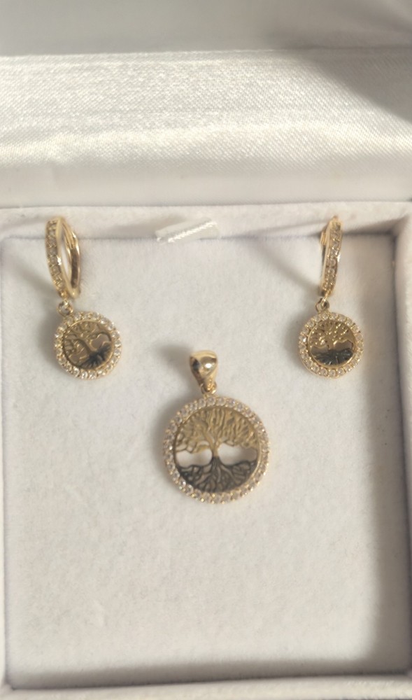 14k Gold Set Life Tree Theme