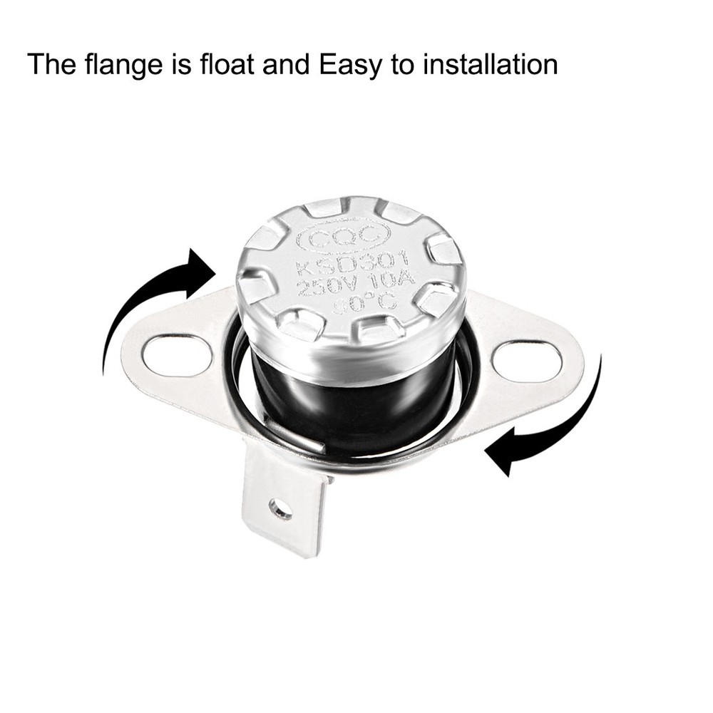 2Pcs Temperature Control Switch Thermostat 90°C 10A Normally Closed NC
