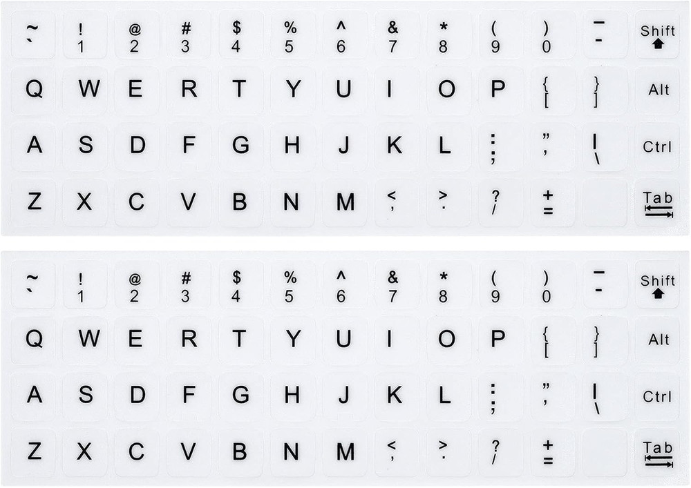 (2PCS Pack) English Keyboard Stickers, Universal Keyboard Replacement Letters En