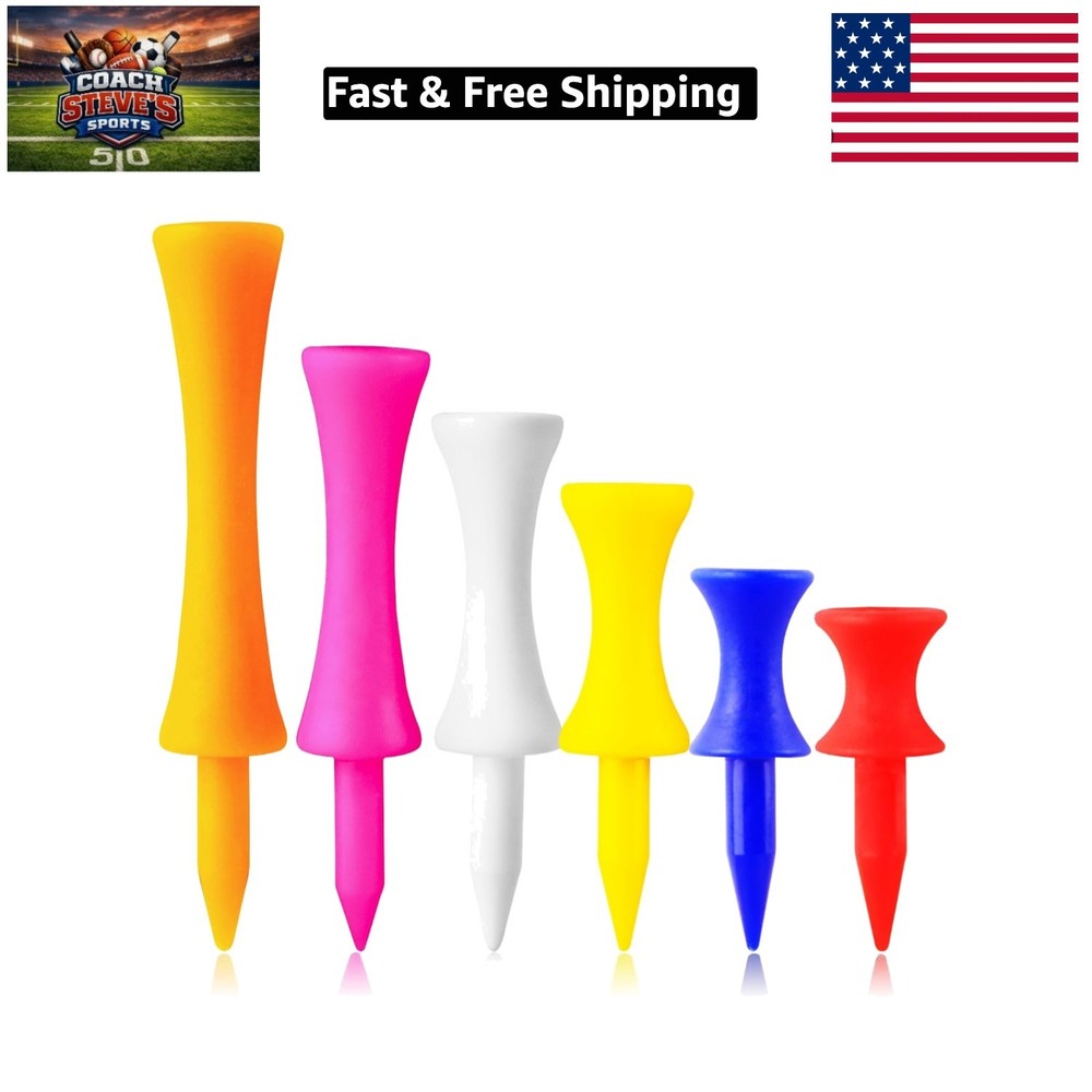 Plastic Golf Castle Tees Step Down Unbreakable Mixed or Same Height Value 100...