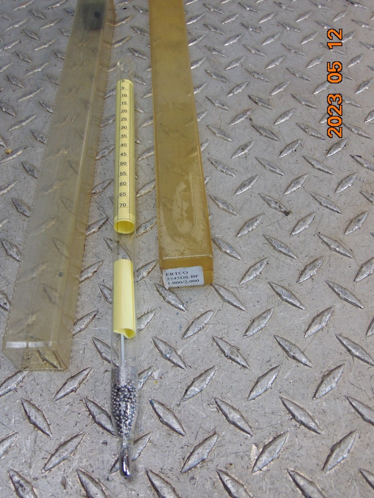ERTCO 2545DS-BF HYDROMETER SPECIFIC GRAVITY 1.000/2.000