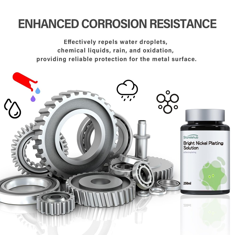 Bright Nickel Plating Solution, 250ml, Electroplating Solution, Excellent Cor...