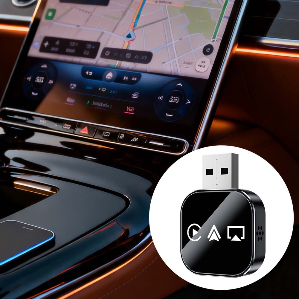 Wireless CarPlay Android Auto Adapter, 5.8GHz WiFi Bluetooth 5.0 Dongle Plug & P