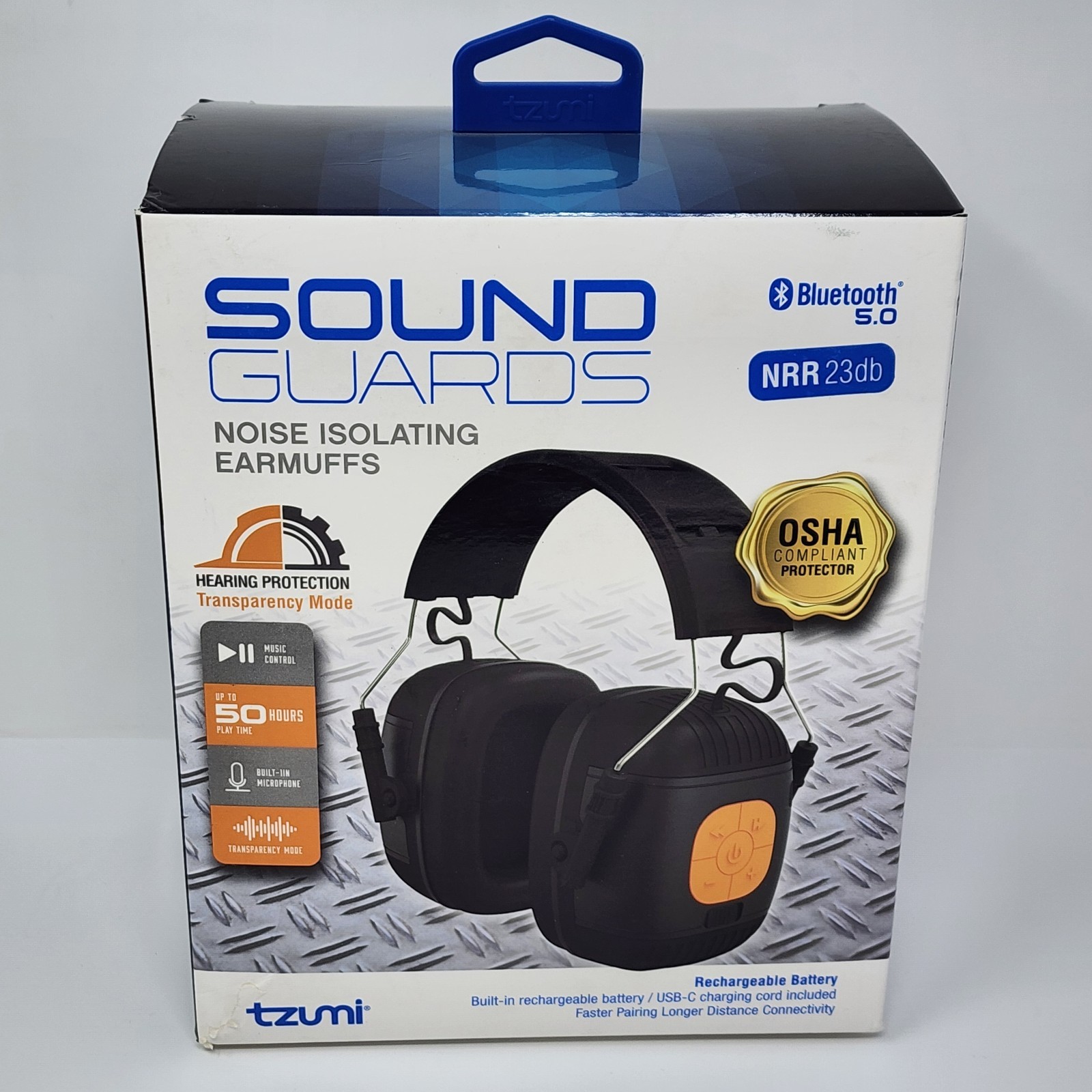 Tzumi Sound Guards Bluetooth Noise Isolating Hearing Protection Headphones Black