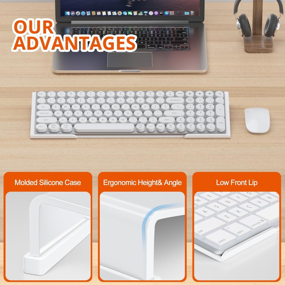 Acrylic Tilted Computer Keyboard Holder for Easy Ergonomic Typing Keyboard St...