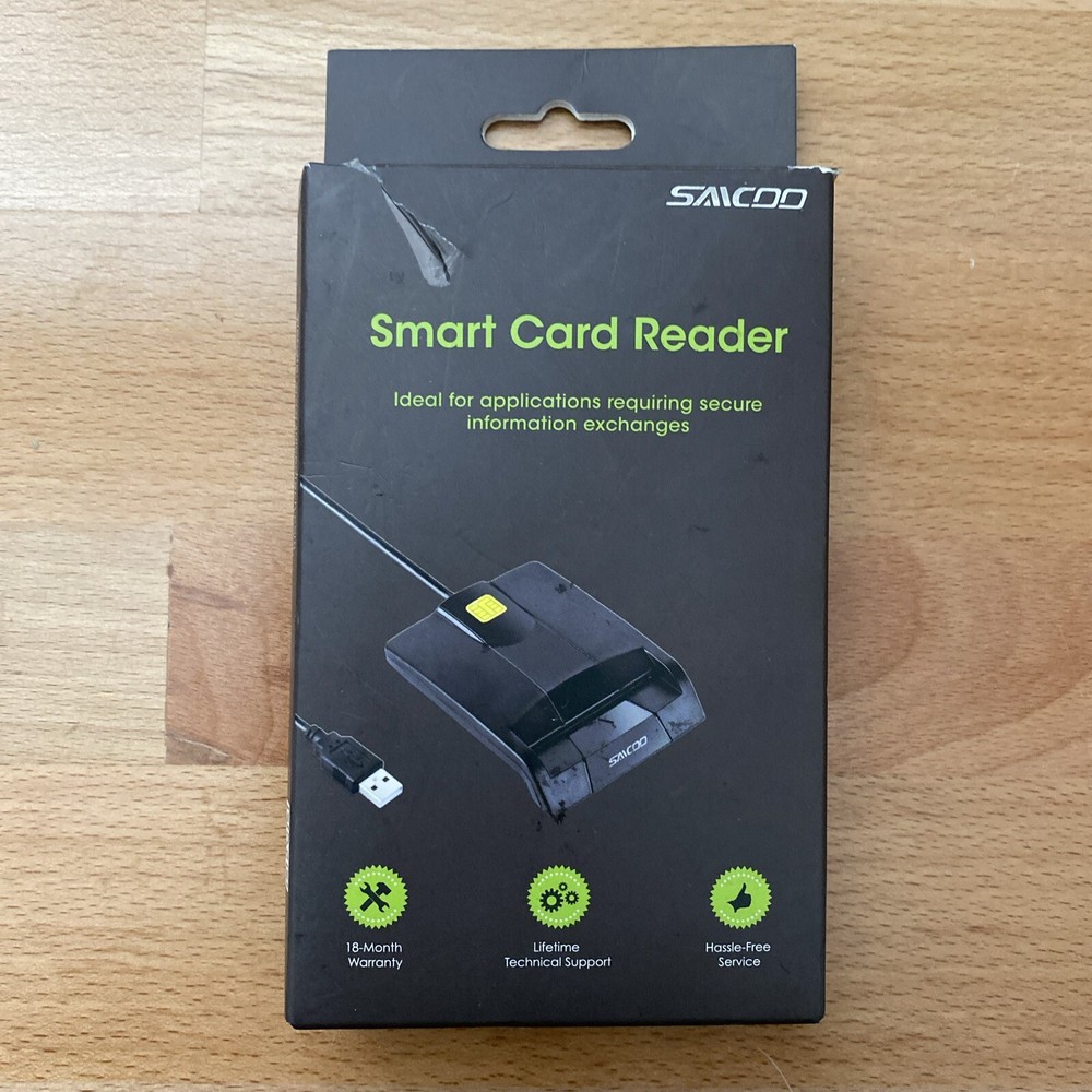 Saicoo DOD USB Common Access CAC Smart Card Reader (Horizontal Version)