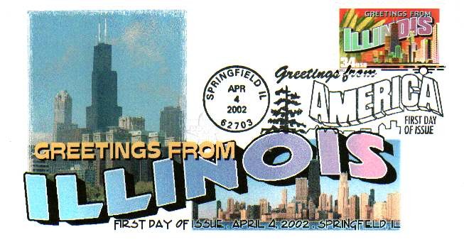 FPMG 3573 Greetings Illinois Chicago Springfield