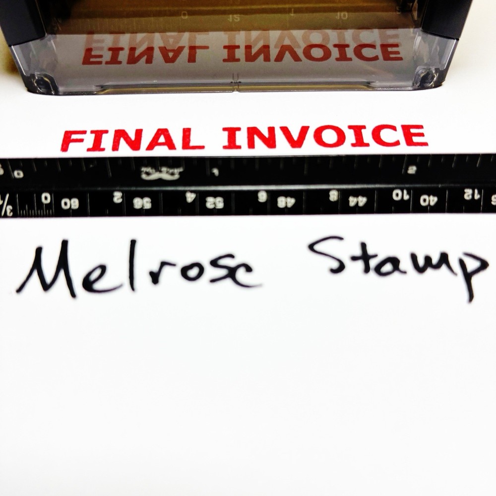 Final Invoice Rubber Stamp Red Ink Self Inking Ideal 4913