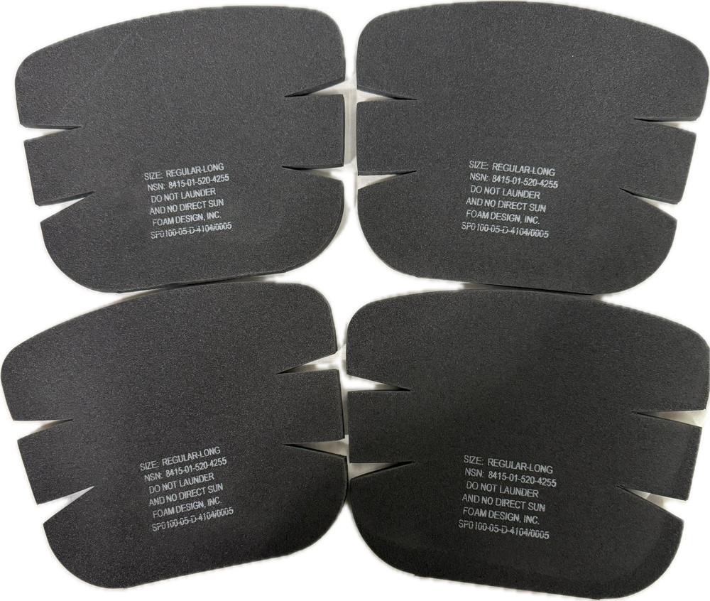 2 Sets Military Issue Knee / Elbow pad inserts for Uniforms Lightweight USGI