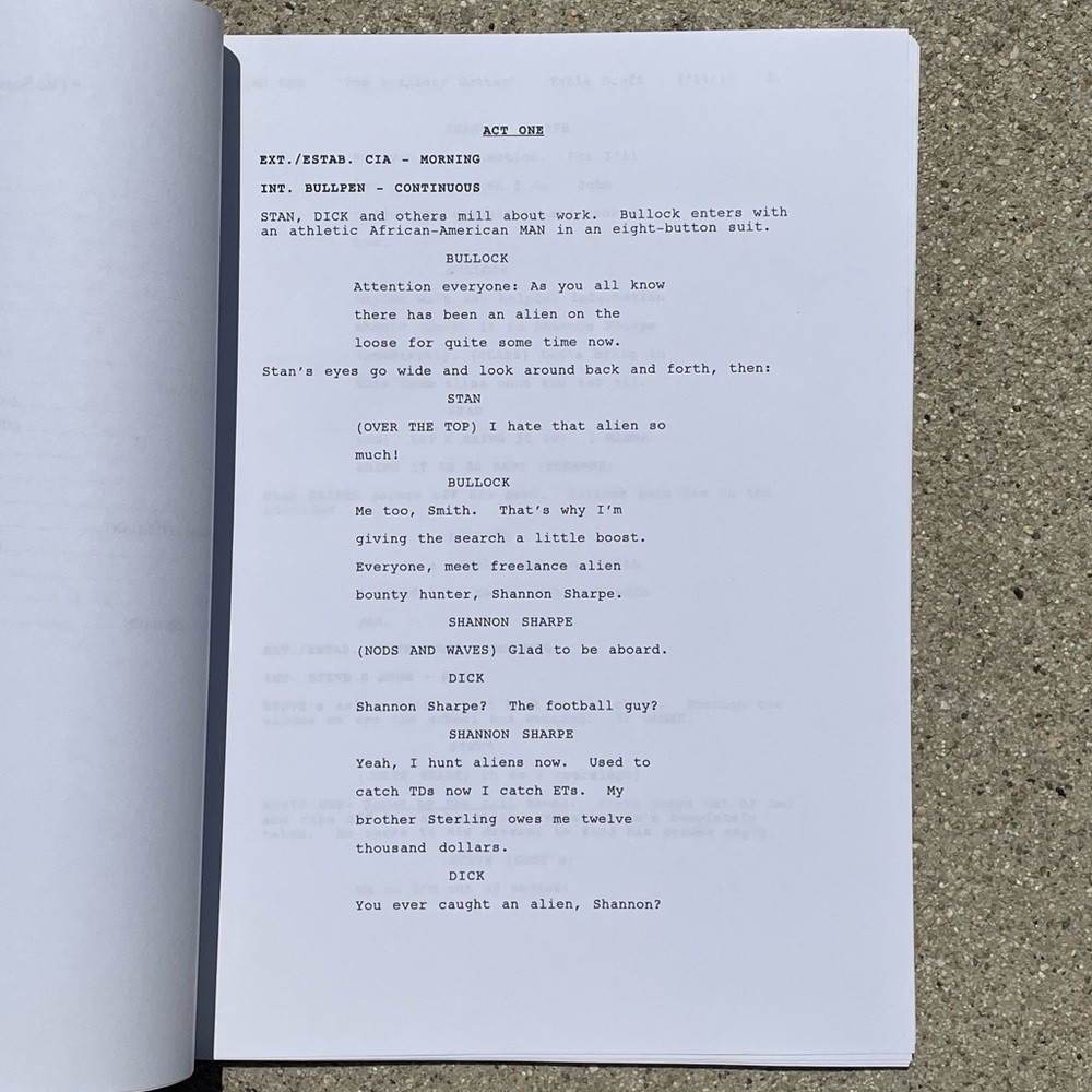 American Dad 2010 Scarlett Getter Production Used Casting Dep Table Draft Script