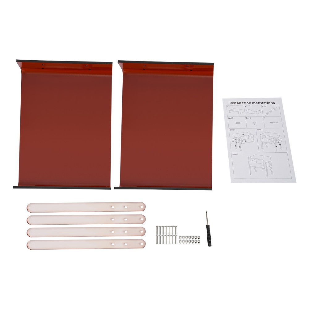 Acrylic Side Table, Brown 2-Tier End Table with Open Storage for Small Spaces