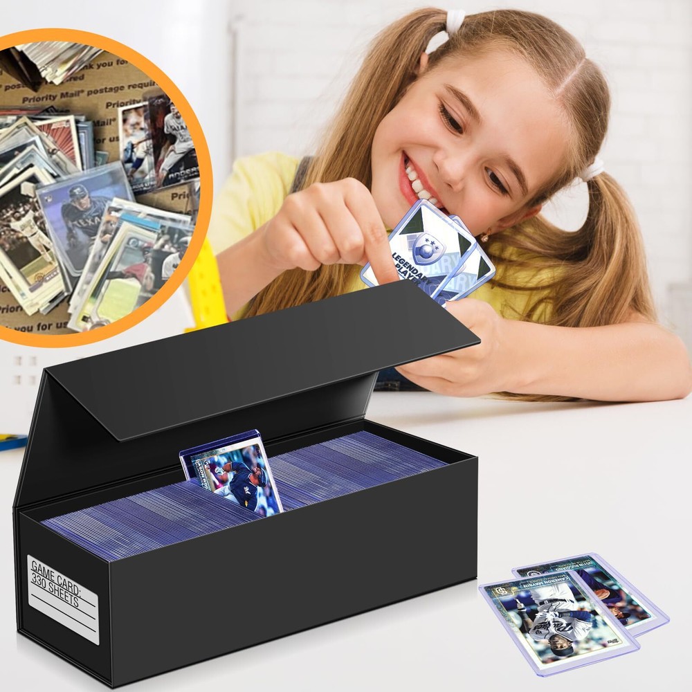 2 Pack Trading Card Storage Box Magnetic Closure Toploaders Card Protectors