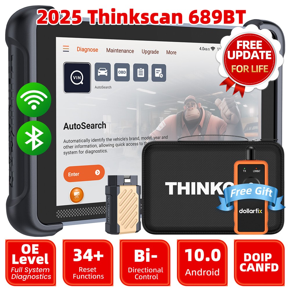 🔥ThinkScan 689BT OBD2 Scanner Full System Car Diagnostic Scan Tool K!ey Program