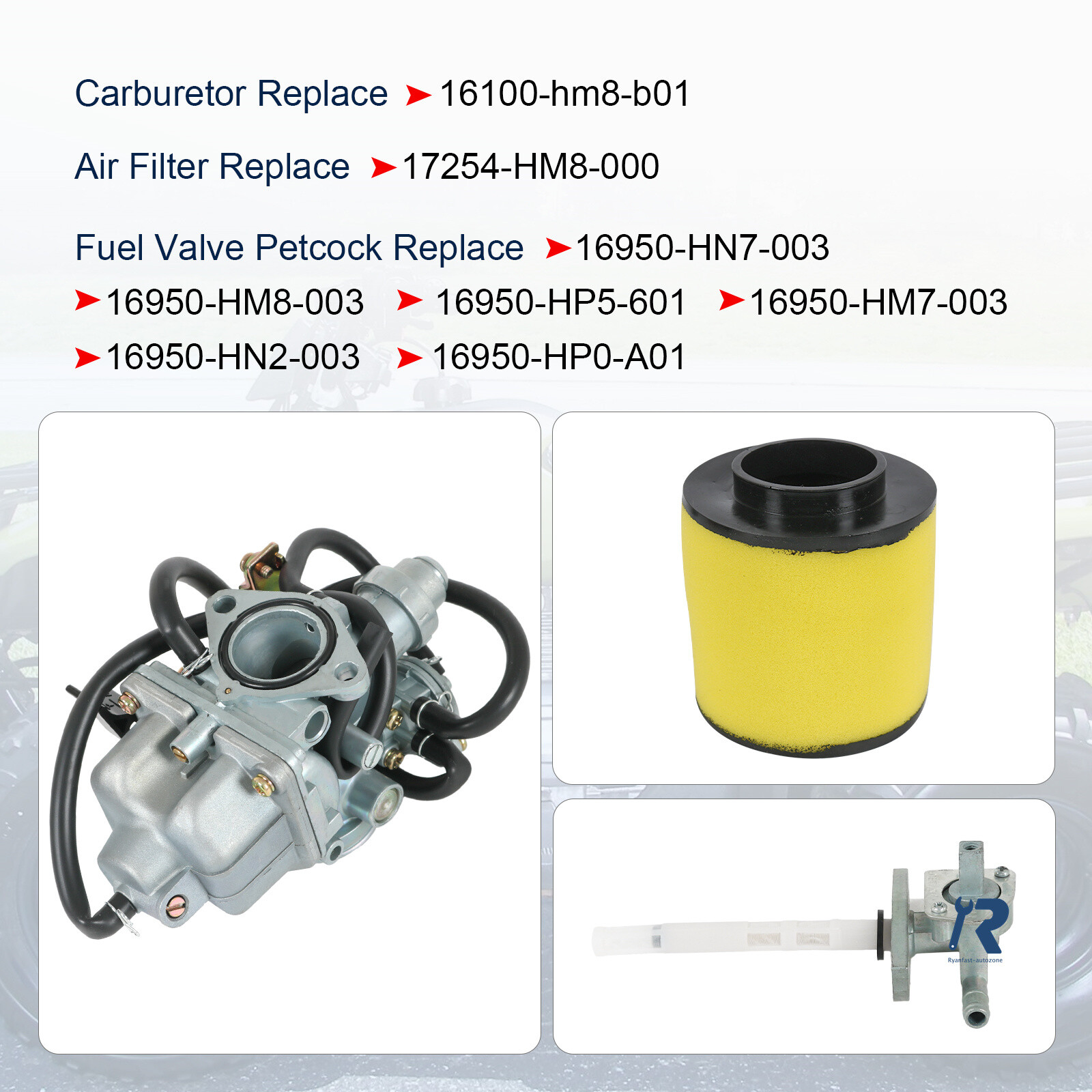Carburetor Kit for Honda Recon 250 TRX250 TRX250TE TRX250TM 97-07 16100-HM8-B01