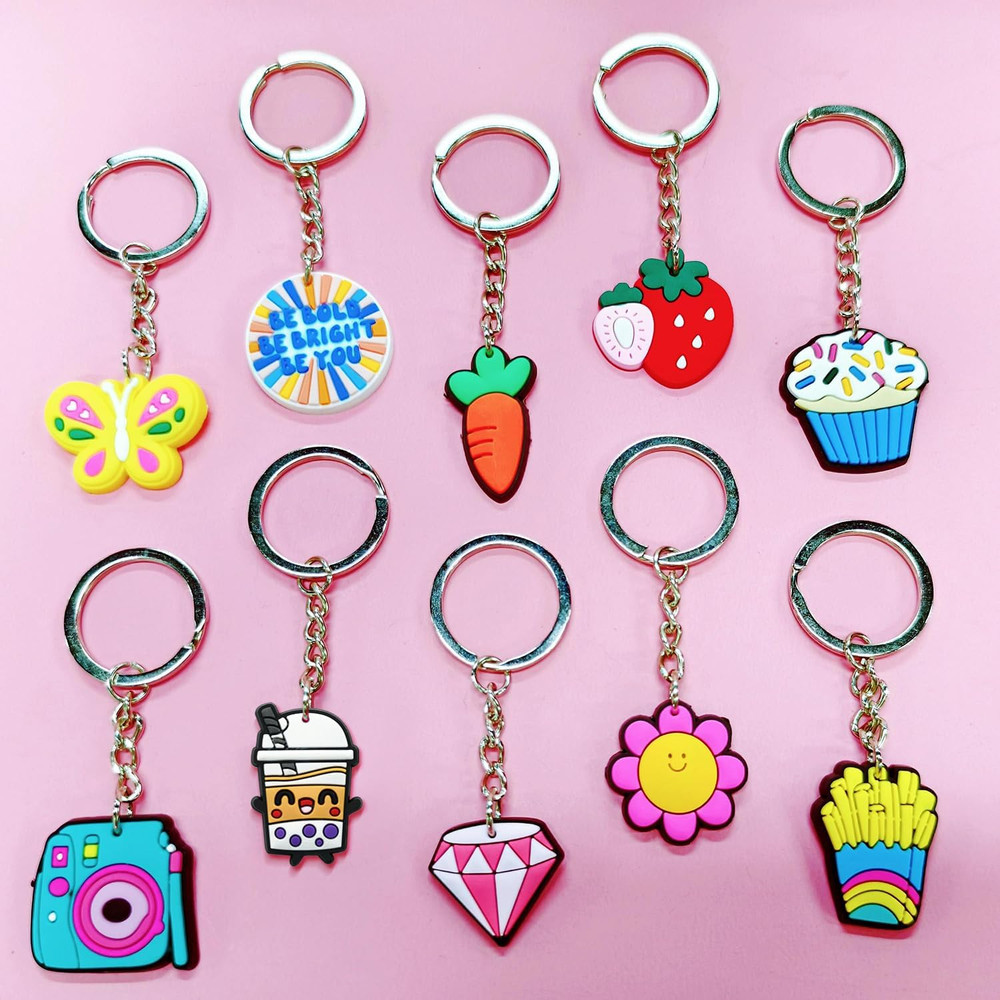 Bulk Keychains 20Pcs Random Different Keychain Lot Lovely Cool Key Chains f