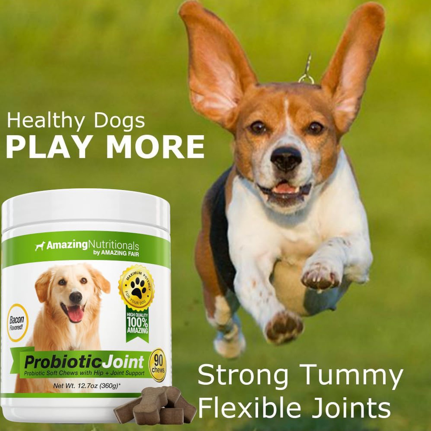 Amazing Probiotics for Dogs Eliminates Diarrhea and Gas with Hip Joint Pain R...