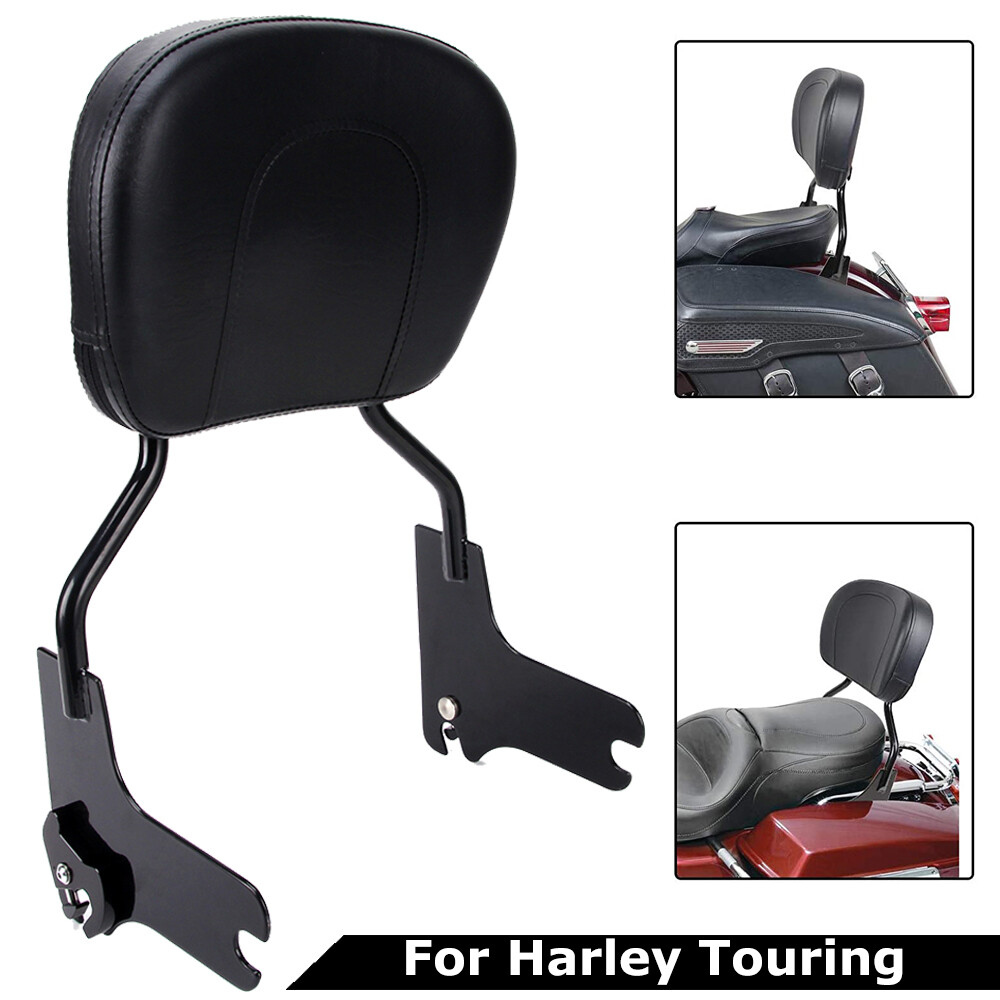Quick Release Passenger Backrest Sissy Bar Black For Harley Electra Glide 97-08