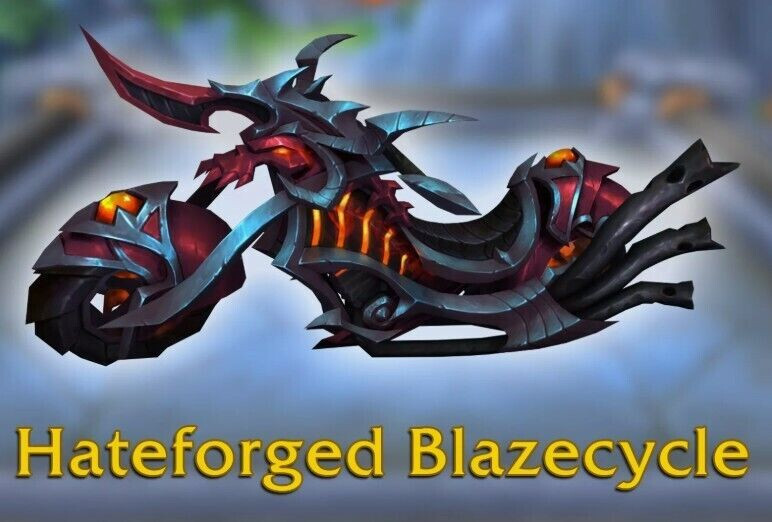 Hateforged Blazecycle Mount Mountain Dew Promo Hateforged Fire Wheel WoW