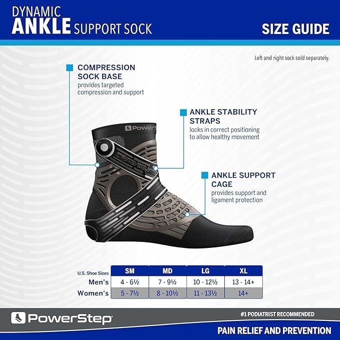 Right Ankle Support Sock Compression Brace Pain Relief Injury Small