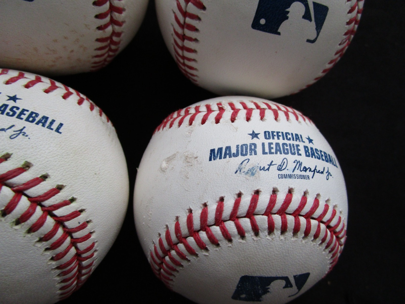 Lot of 4 Rawlings Official Major League Baseballs Manfred Jr MLB 1/3 Dozen