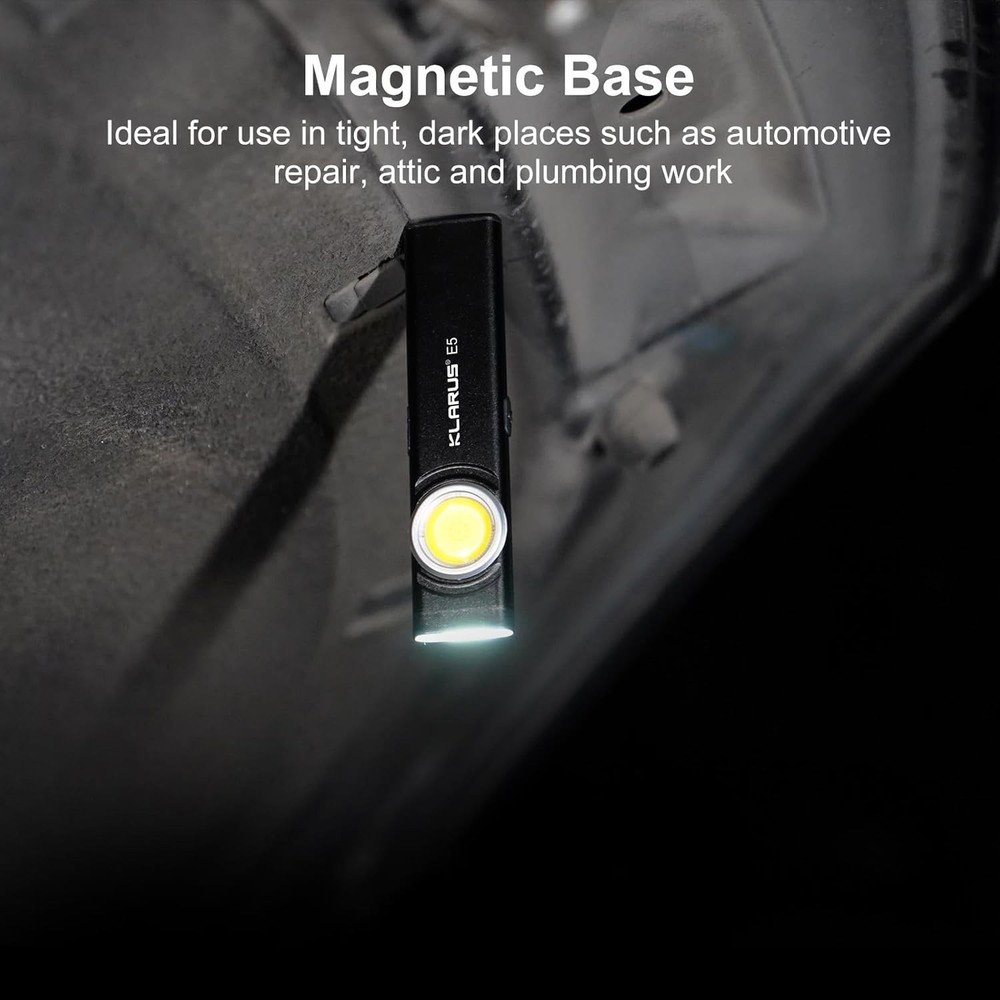 klarus E5 Pocket Flashlight, Rechargeable EDC Flashlight, Super Slim 4.2x1x0.3in